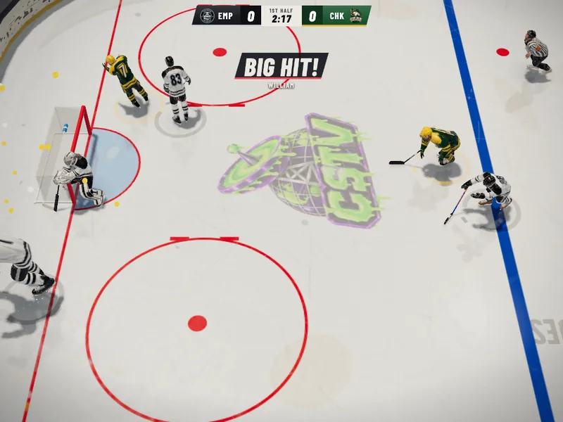 Big hit in the neutral zone