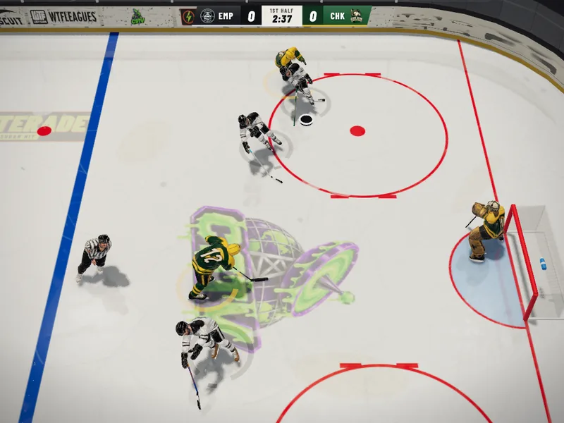 Chasing the puck behind the net